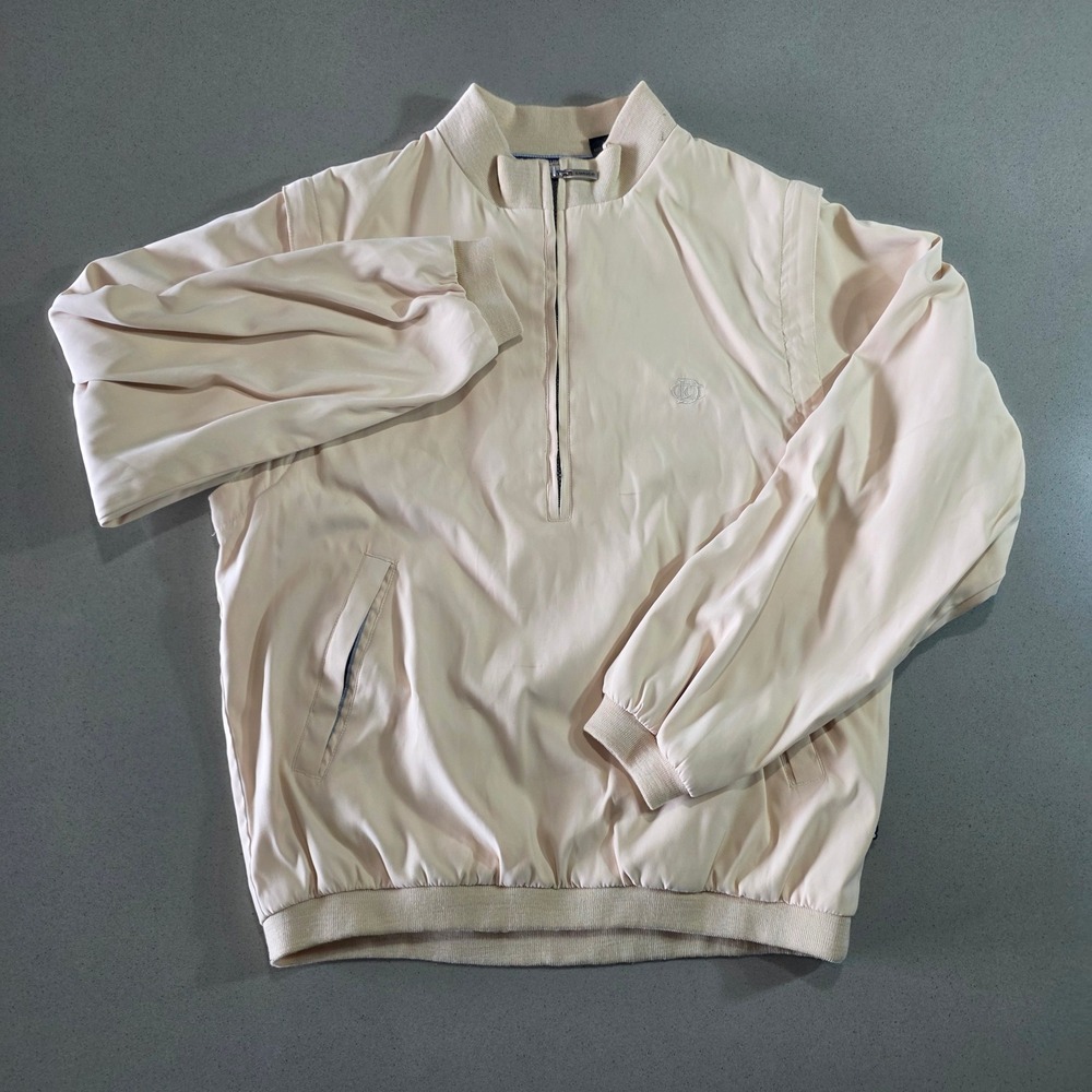 Sunice Mens Convertible Golf Jacket Zip Off Sleeves Beige Cream Size M 3665U